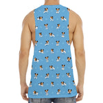 Blue Jack Russell Terrier Pattern Print Men's Muscle Tank Top