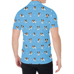 Blue Jack Russell Terrier Pattern Print Men's Shirt