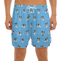 Blue Jack Russell Terrier Pattern Print Men's Split Running Shorts