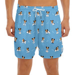 Blue Jack Russell Terrier Pattern Print Men's Split Running Shorts