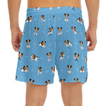Blue Jack Russell Terrier Pattern Print Men's Split Running Shorts