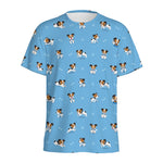 Blue Jack Russell Terrier Pattern Print Men's Sports T-Shirt