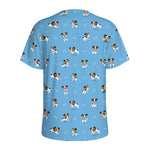 Blue Jack Russell Terrier Pattern Print Men's Sports T-Shirt