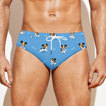 Blue Jack Russell Terrier Pattern Print Men's Swim Briefs