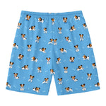 Blue Jack Russell Terrier Pattern Print Men's Swim Trunks
