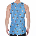 Blue Jack Russell Terrier Pattern Print Men's Velvet Tank Top
