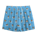 Blue Jack Russell Terrier Pattern Print Mesh Shorts