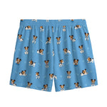 Blue Jack Russell Terrier Pattern Print Mesh Shorts