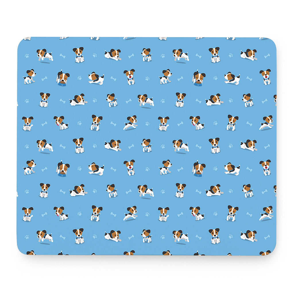 Blue Jack Russell Terrier Pattern Print Mouse Pad