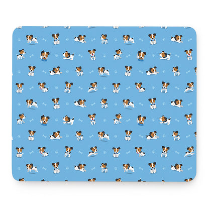 Blue Jack Russell Terrier Pattern Print Mouse Pad