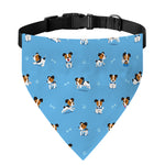 Blue Jack Russell Terrier Pattern Print Over The Collar Dog Bandana