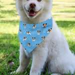 Blue Jack Russell Terrier Pattern Print Over The Collar Dog Bandana