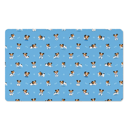Blue Jack Russell Terrier Pattern Print Polyester Doormat