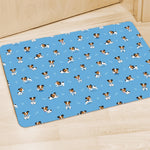Blue Jack Russell Terrier Pattern Print Polyester Doormat