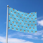 Blue Jack Russell Terrier Pattern Print Polyester Flag