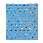 Blue Jack Russell Terrier Pattern Print Polyester Shower Curtain
