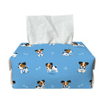 Blue Jack Russell Terrier Pattern Print Rectangle Tissue Box Cover