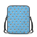 Blue Jack Russell Terrier Pattern Print Rectangular Crossbody Bag