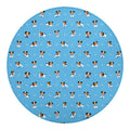 Blue Jack Russell Terrier Pattern Print Round Blanket
