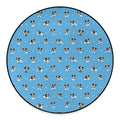 Blue Jack Russell Terrier Pattern Print Round Floor Mat