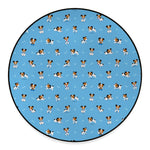 Blue Jack Russell Terrier Pattern Print Round Floor Mat