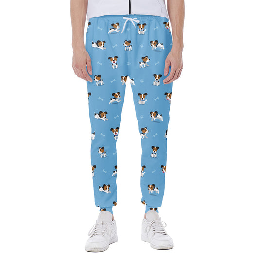 Blue Jack Russell Terrier Pattern Print Scuba Joggers