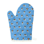 Blue Jack Russell Terrier Pattern Print Single Oven Mitt