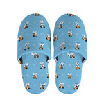 Blue Jack Russell Terrier Pattern Print Slippers