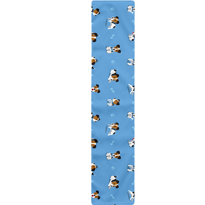 Blue Jack Russell Terrier Pattern Print Table Runner