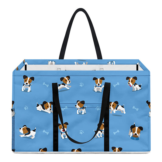 Blue Jack Russell Terrier Pattern Print Utility Tote Bag