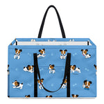 Blue Jack Russell Terrier Pattern Print Utility Tote Bag