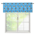 Blue Jack Russell Terrier Pattern Print Window Valance