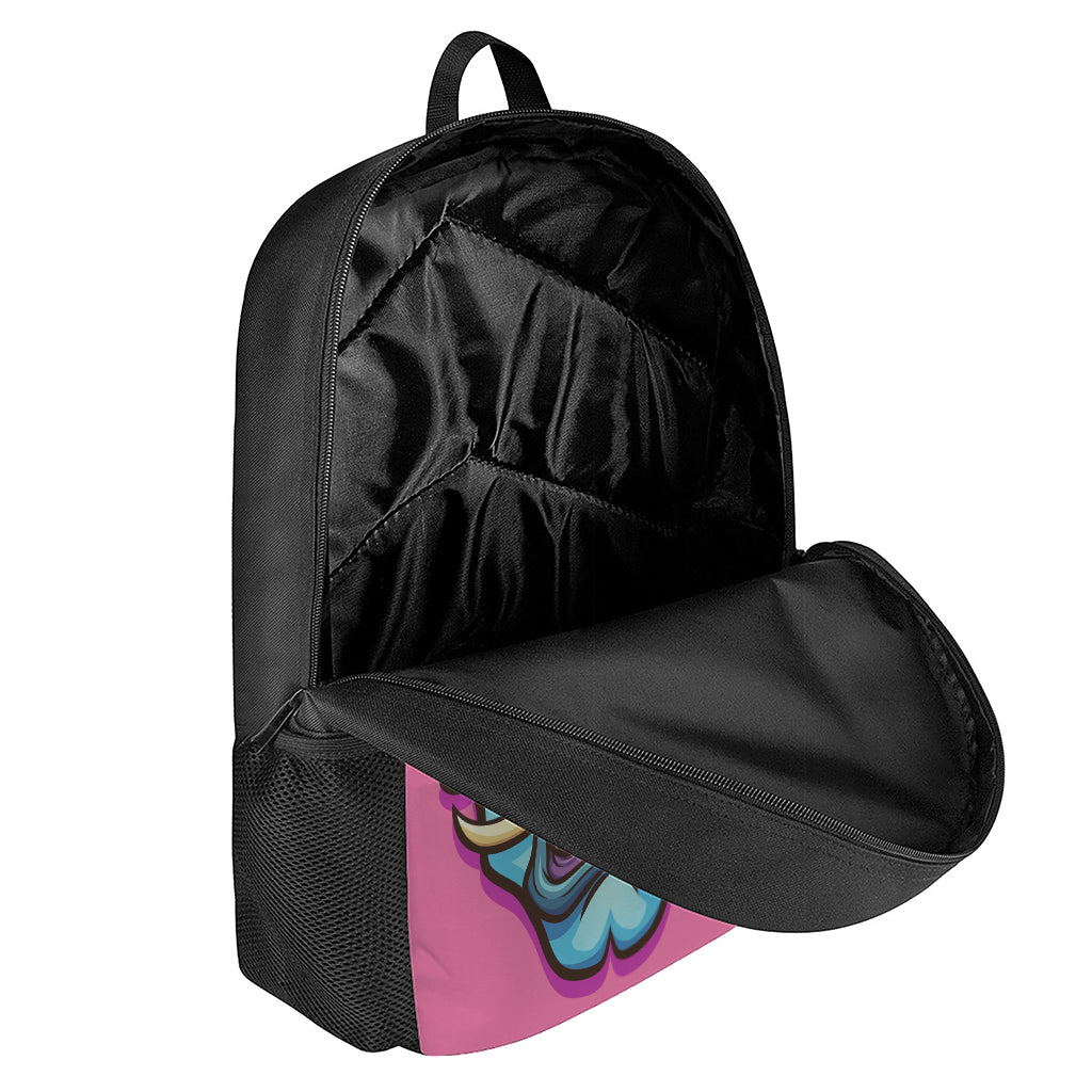 Blue Japanese Demon Print 17 Inch Backpack
