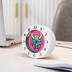 Blue Japanese Demon Print Alarm Clock