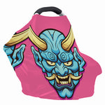Blue Japanese Demon Print Baby Seat Cover