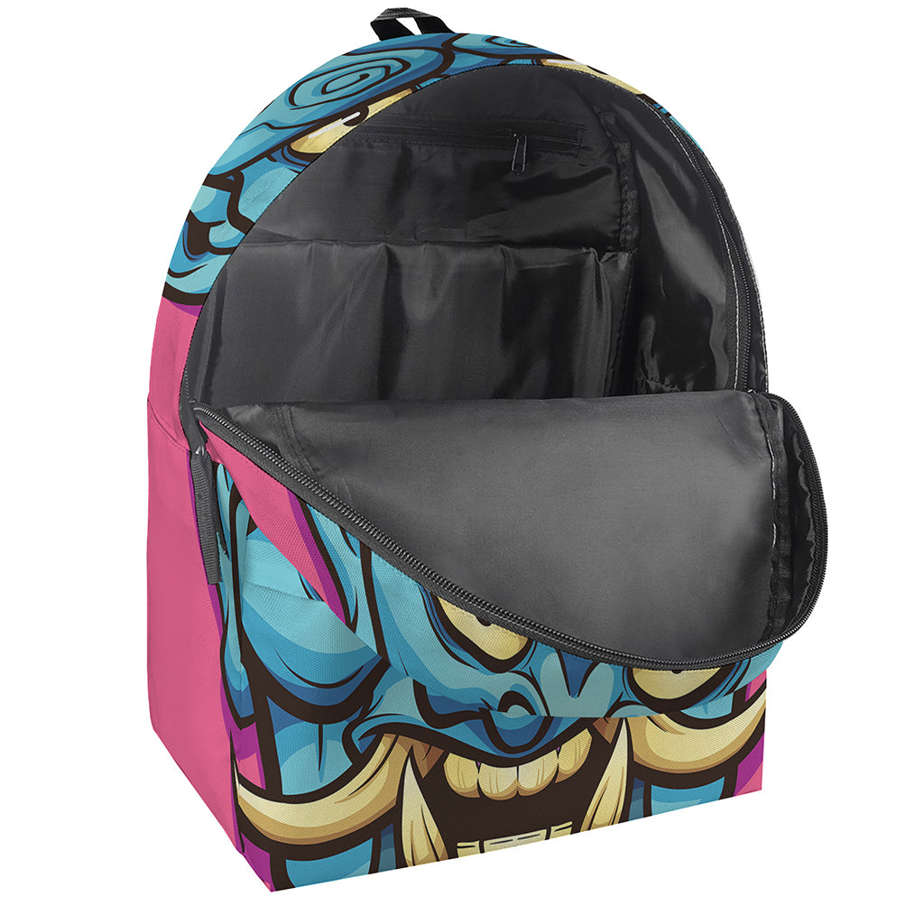 Blue Japanese Demon Print Backpack