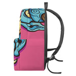 Blue Japanese Demon Print Backpack