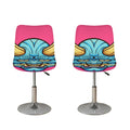 Blue Japanese Demon Print Bar Stool Covers