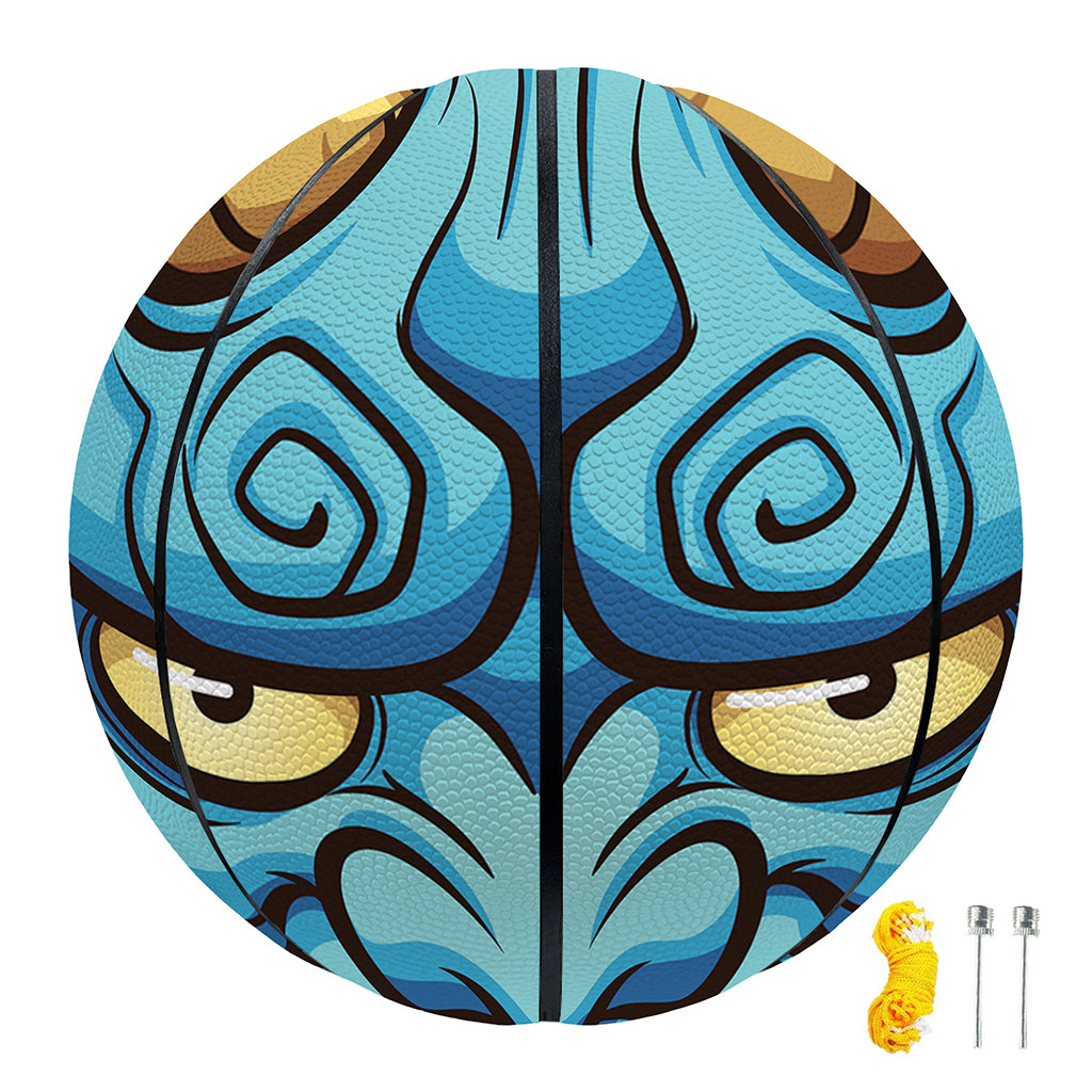 Blue Japanese Demon Print Basketball