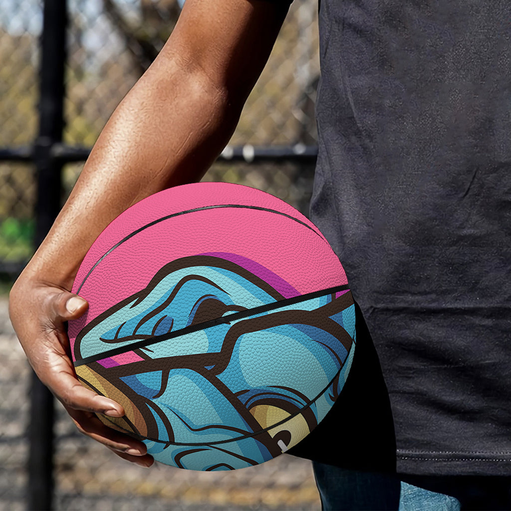 Blue Japanese Demon Print Basketball