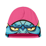 Blue Japanese Demon Print Beanie