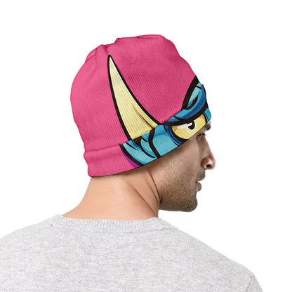 Blue Japanese Demon Print Beanie