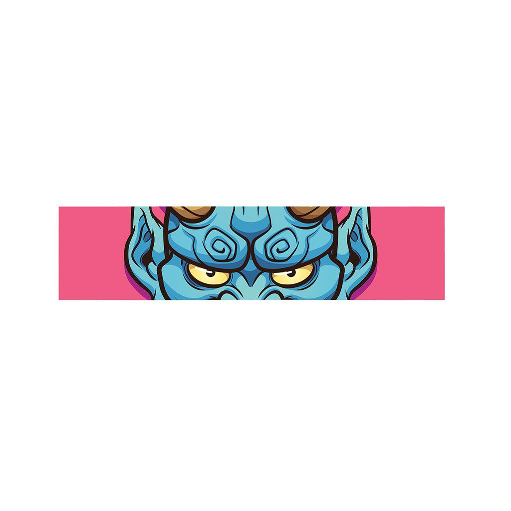 Blue Japanese Demon Print Bed Runner