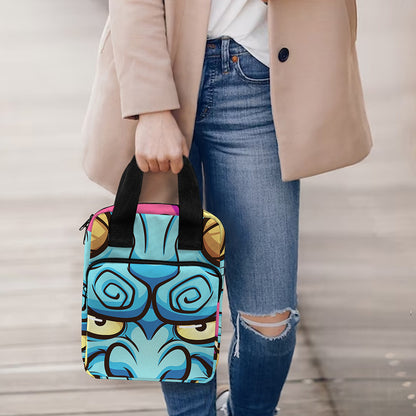 Blue Japanese Demon Print Bible Tote Bag