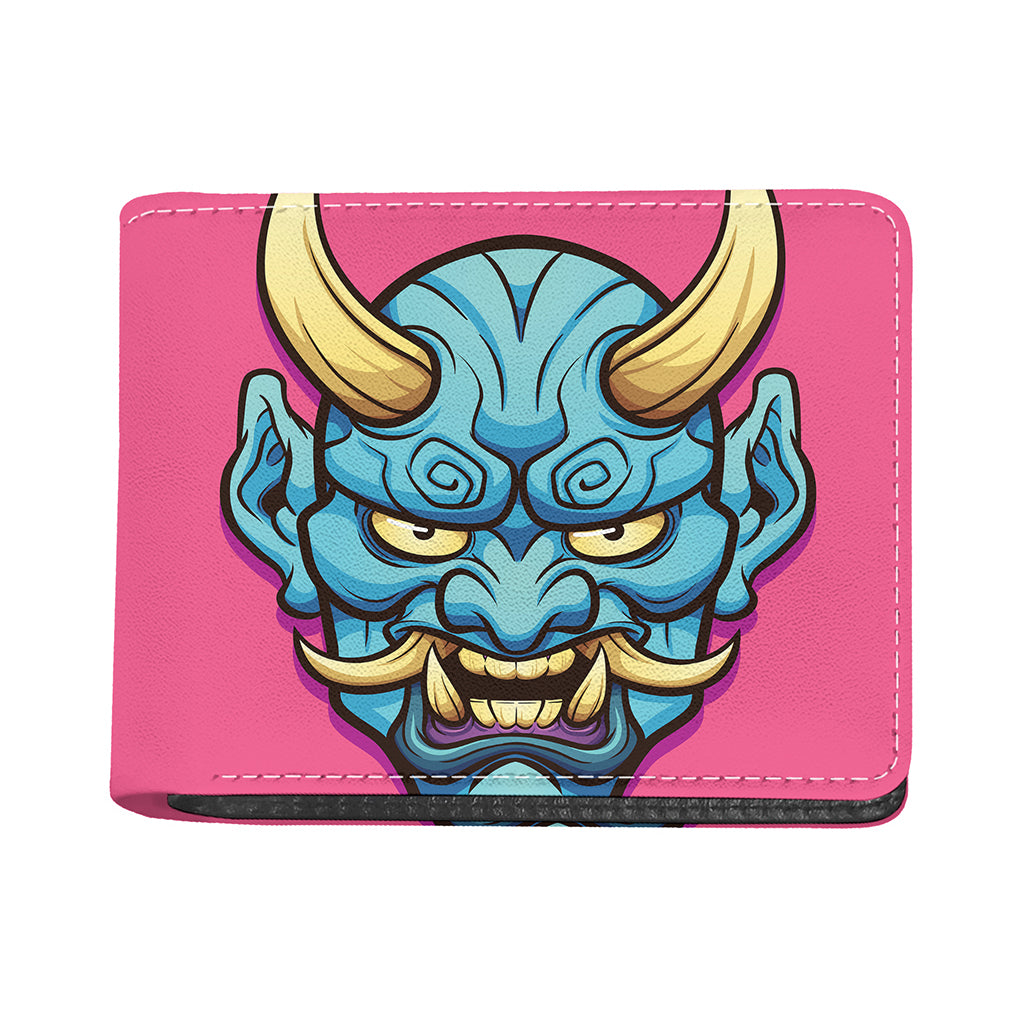 Blue Japanese Demon Print Bifold Wallet