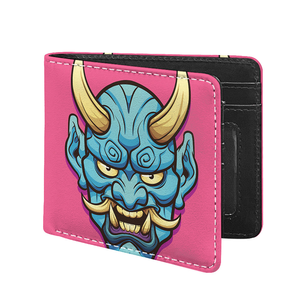 Blue Japanese Demon Print Bifold Wallet