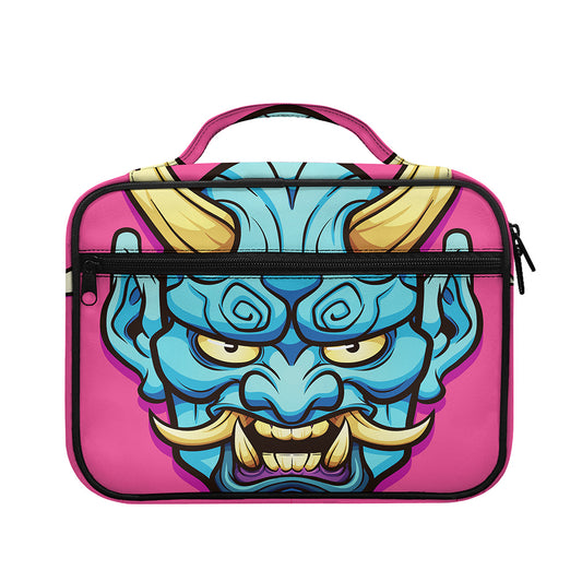 Blue Japanese Demon Print Briefcase Bible Bag