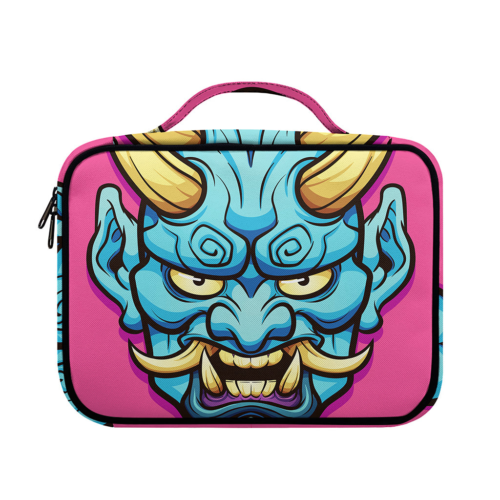 Blue Japanese Demon Print Briefcase Bible Bag