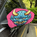 Blue Japanese Demon Print Car Side Mirror Covers