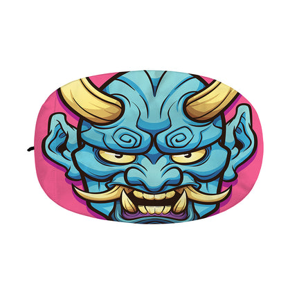 Blue Japanese Demon Print Car Side Mirror Covers